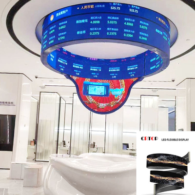 Màn hình hiển thị LED linh hoạt uốn cong P2mm Splice Độ làm mới cao 64 giây